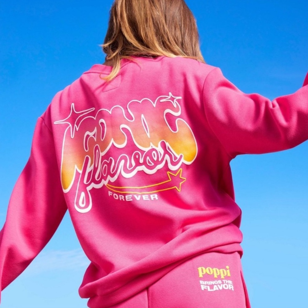 Poppi Iconic Flavor Forever Pink Sweatshirt, Size XXL - NWT